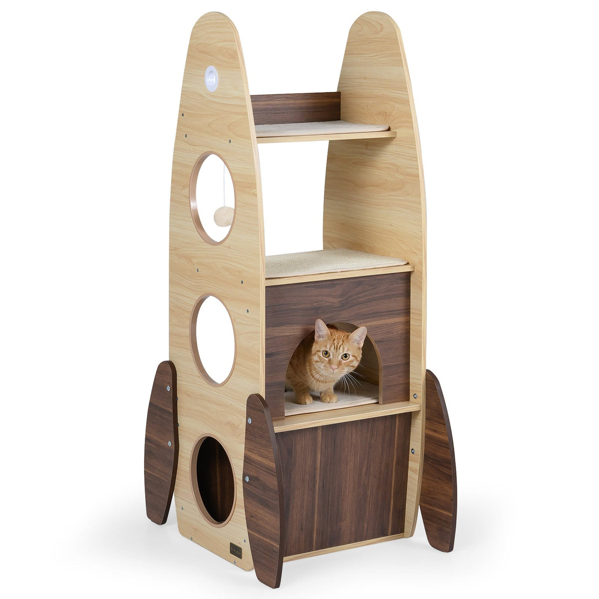 Arbre à chat design fusée multi-niveaux
