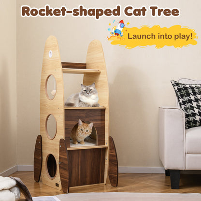Arbre à chat design fusée multi-niveaux