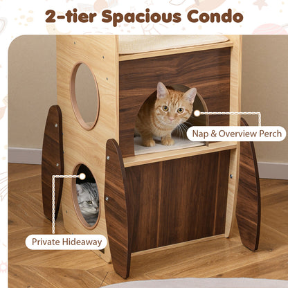 Arbre à chat design fusée multi-niveaux