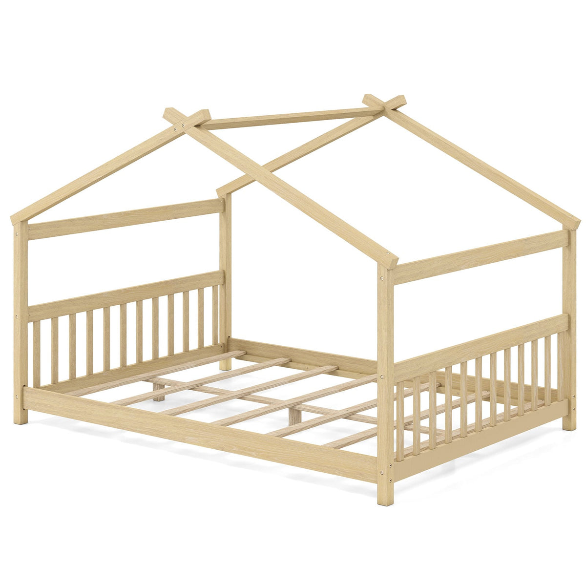 Lit cabane Montessori format double avec tête de lit