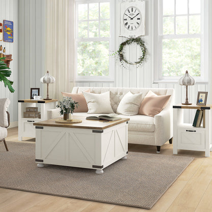 Table basse rustique avec rangement caché