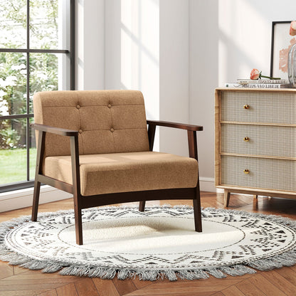 Chaise d'appoint design style mid-century bois d'hévéa