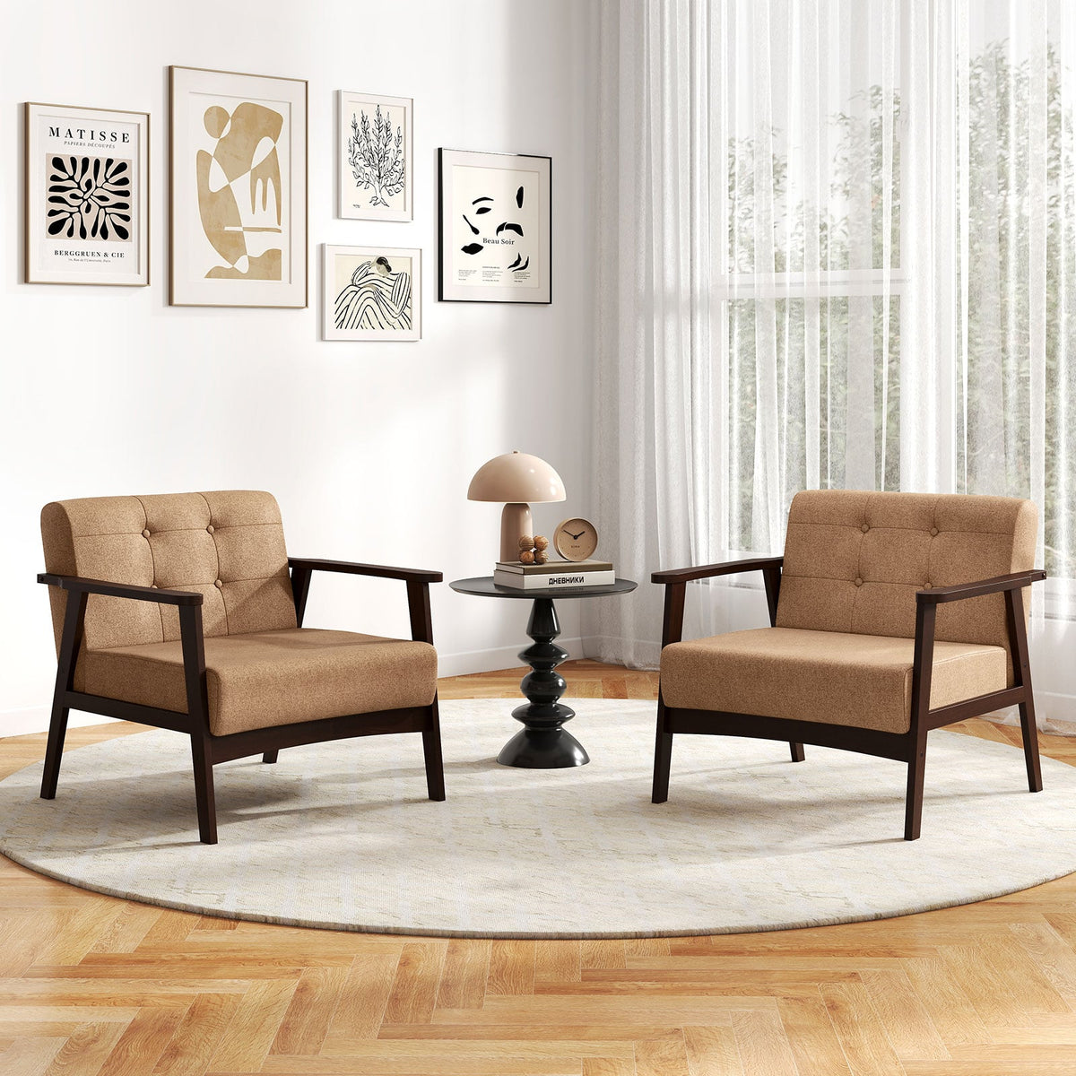 Chaise d'appoint design style mid-century bois d'hévéa