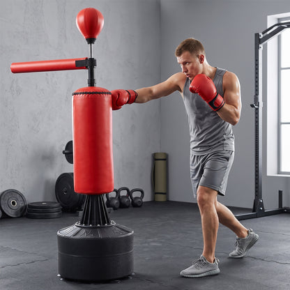 Support de sac de boxe autoportant avec bras rotatif