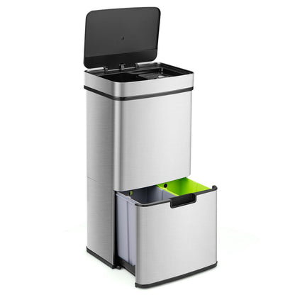 Poubelle intelligente 72 litres en acier inoxydable