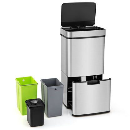 Poubelle intelligente 72 litres en acier inoxydable