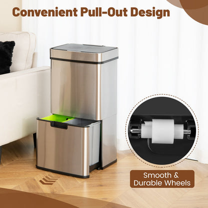 Poubelle intelligente 72 litres en acier inoxydable