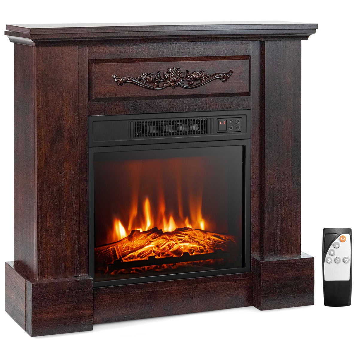 Foyer électrique meuble télé 1400W avec télécommande