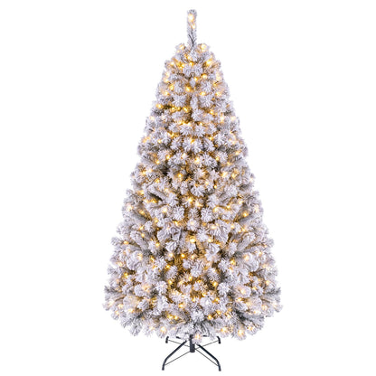 Arbre de Noël artificiel enneigé pré-éclairé 183 cm