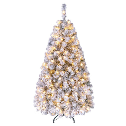 Arbre de Noël artificiel enneigé pré-éclairé 183 cm