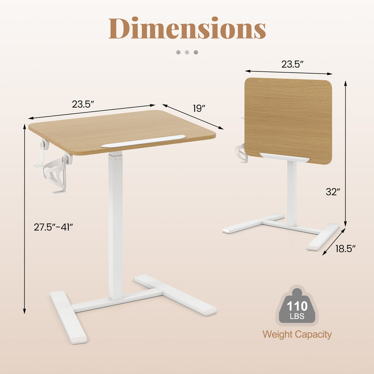 Bureau debout mobile pliable