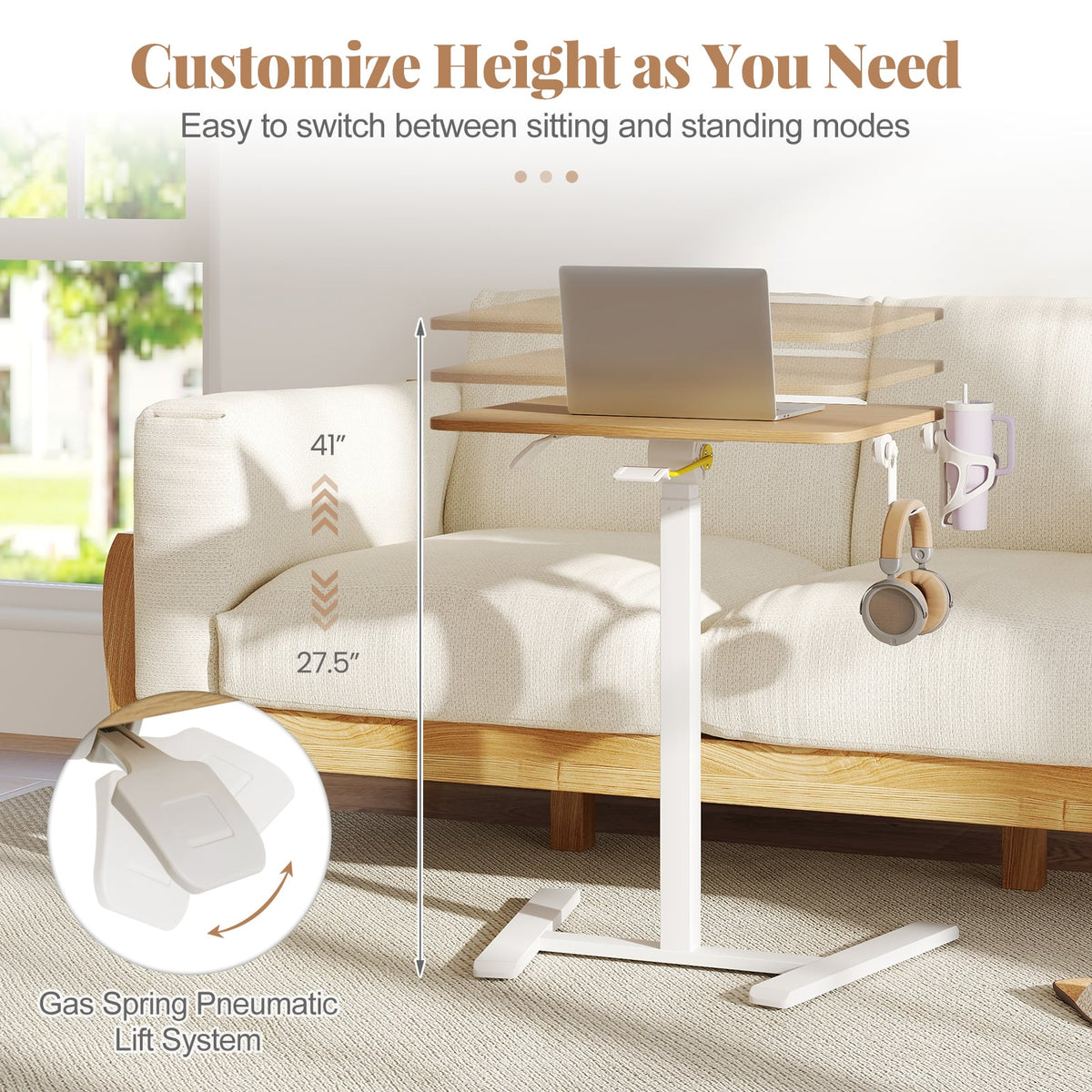 Bureau debout mobile pliable