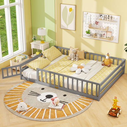 Lit de sol Montessori pour enfants avec barrière