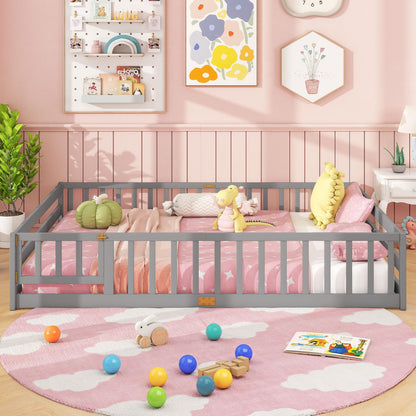 Lit de sol Montessori pour enfants avec barrière