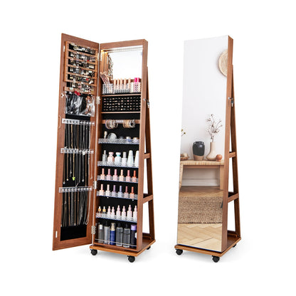 Armoire à bijoux verrouillable avec miroir de maquillage