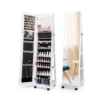 Armoire à bijoux verrouillable avec miroir de maquillage