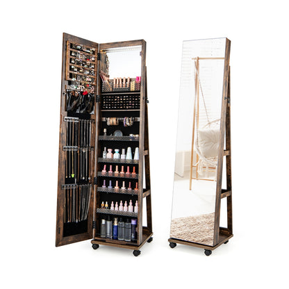Armoire à bijoux verrouillable avec miroir de maquillage