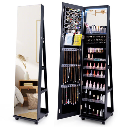 Armoire à bijoux verrouillable avec miroir de maquillage