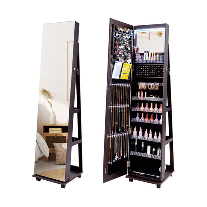 Armoire à bijoux verrouillable avec miroir de maquillage