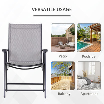 Chaises pliantes de patio avec accoudoirs lot de 2