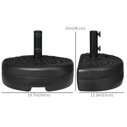 Socle de parasol demi-lune remplissable 18 kg