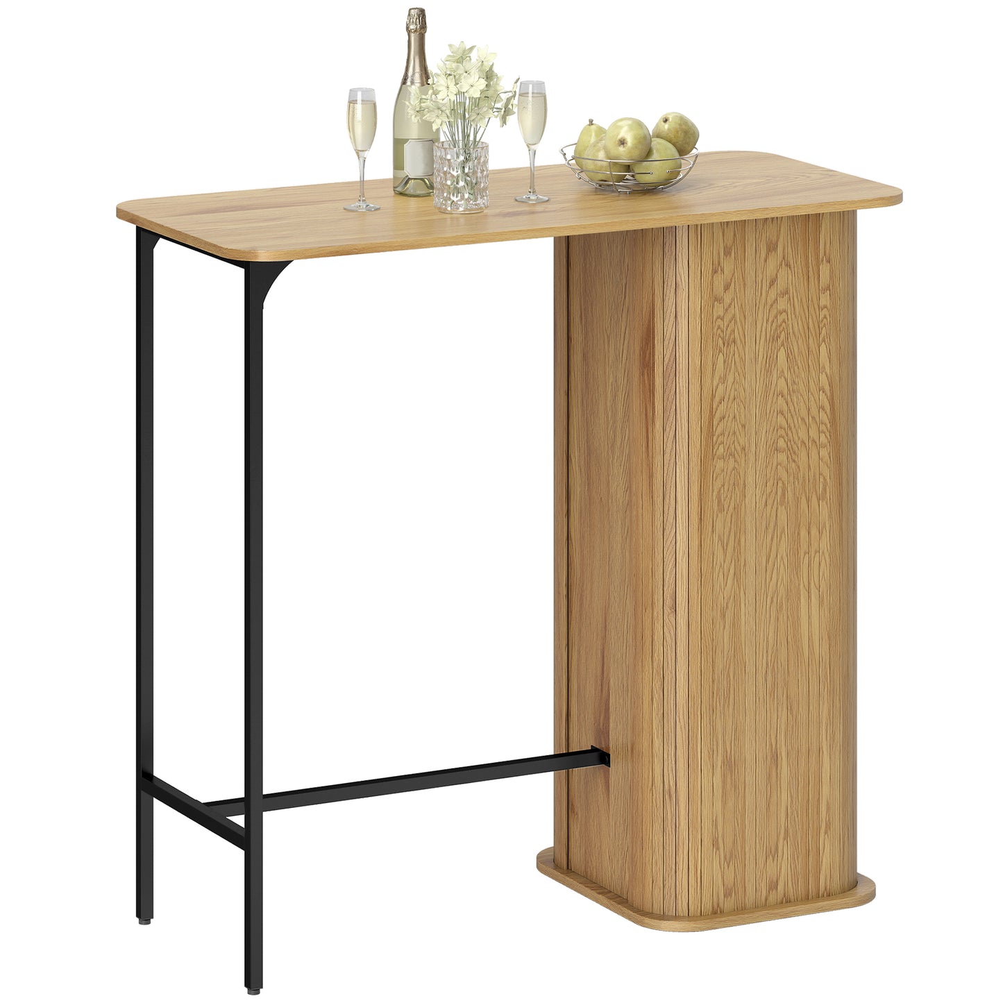 Table bar tambour 3 tablettes latérales rectangulaire