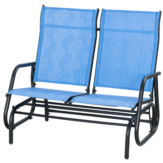 Banc Bascule Extérieur Aosom 2 Places - Chaise Glissière Patio Métal