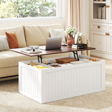 Table basse relevable plateau élévateur avec porte de grange 120 cm