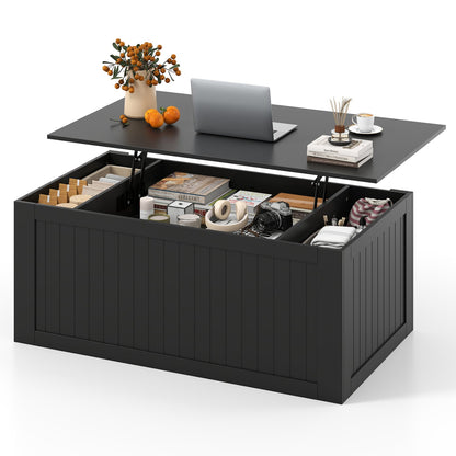 Table basse relevable plateau élévateur avec porte de grange 120 cm