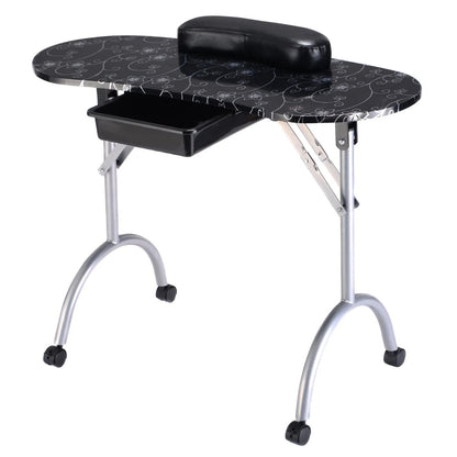 Table à manucure portable pliable avec tiroir et coussin