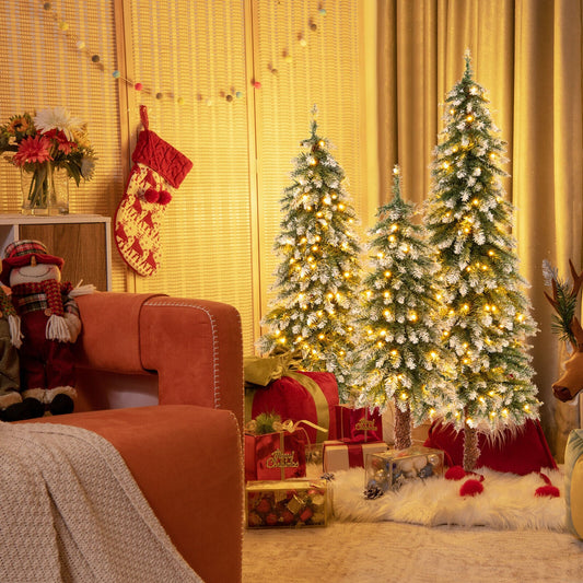 Arbre de Noël enneigé artificiel — Lot de 3