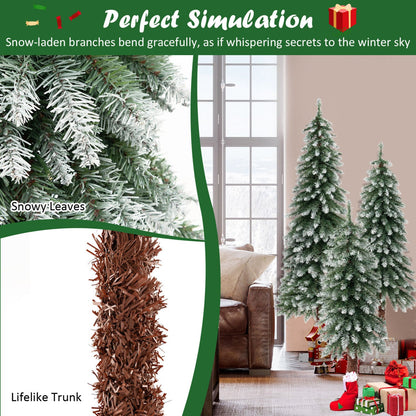 Arbre de Noël enneigé artificiel — Lot de 3