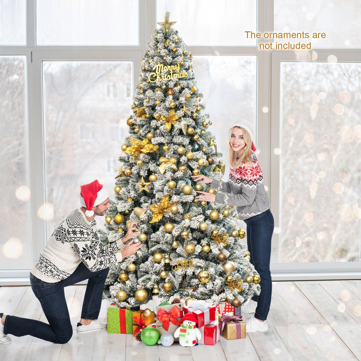 Arbre de Noël artificiel enneigé 274 cm