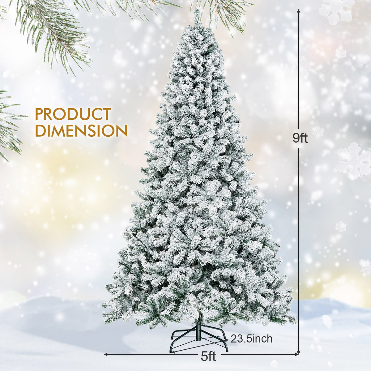 Arbre de Noël artificiel enneigé 274 cm