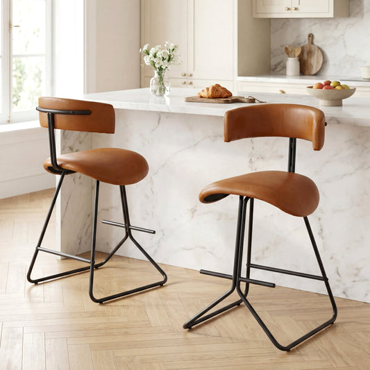 Tabourets de comptoir modernes rembourrés — Lot de 2