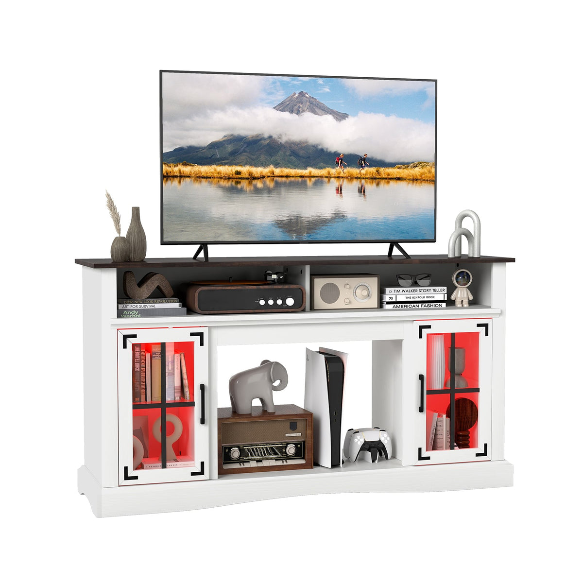 Meuble TV avec éclairage DEL et télécommande