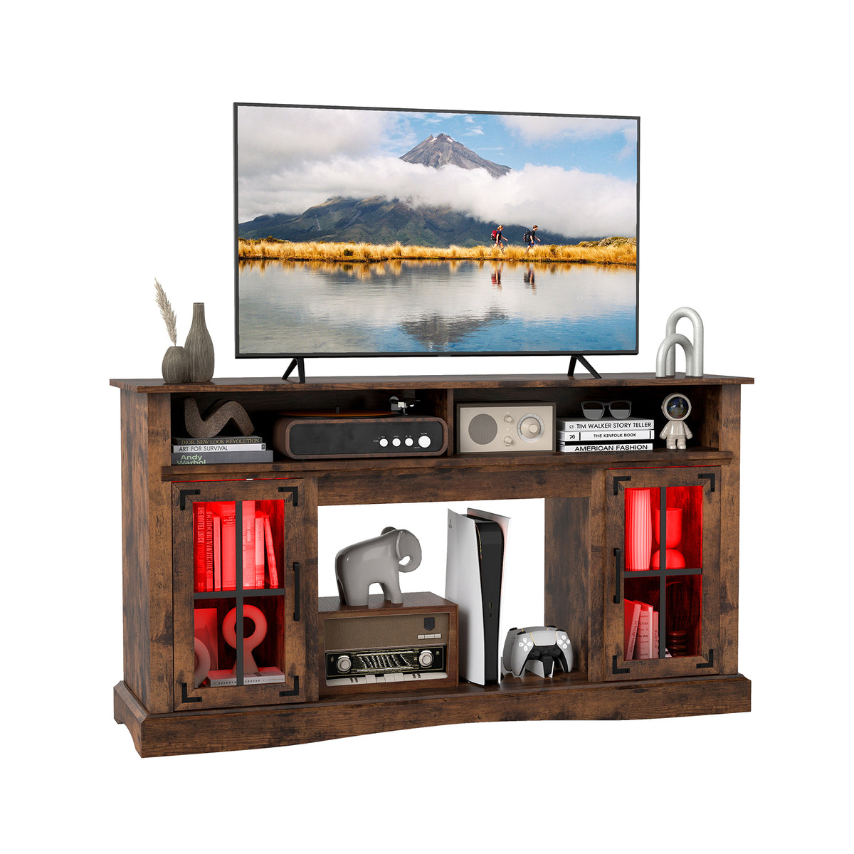 Meuble TV avec éclairage DEL et télécommande