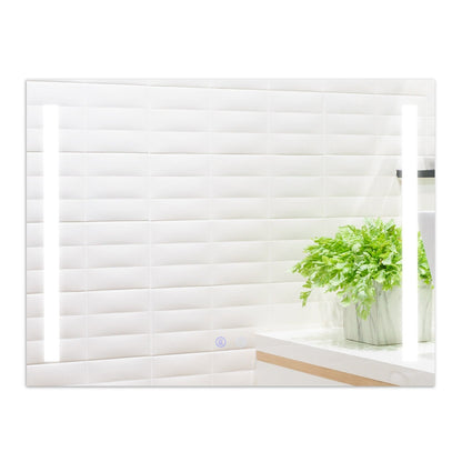Miroir mural LED lumineux antibuée carré 81 x 61 cm