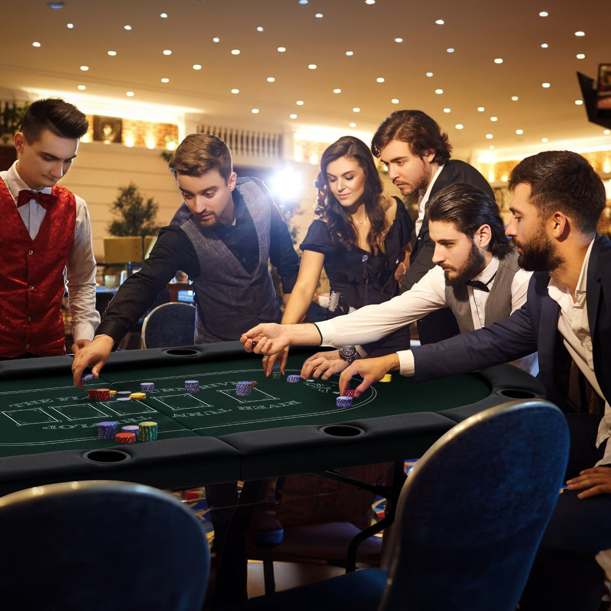 Table de poker pliante ovale pour 8 joueurs 183 cm