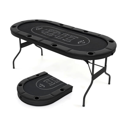 Table de poker pliante ovale pour 8 joueurs 183 cm