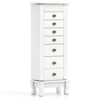 Armoire à bijoux en bois avec tiroirs et portes battantes