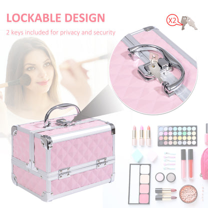 Mallette maquillage 3 étages miroir organisateur