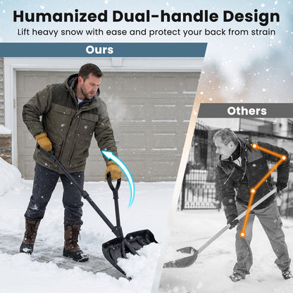 Pelle à neige ergonomique avec double poignée