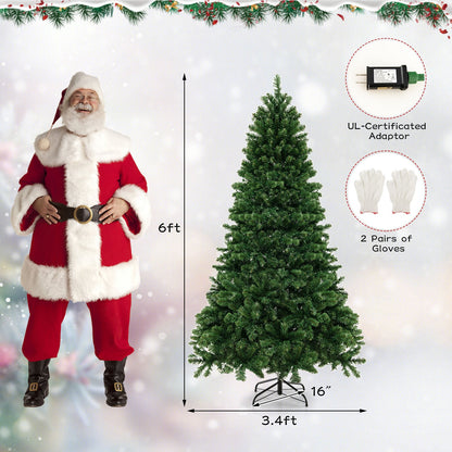 Arbre de Noël artificiel lumineux à charnière avec lumières LED