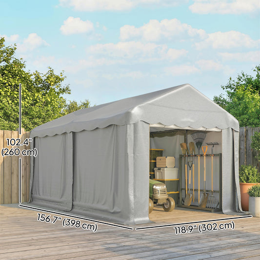 Abri de jardin portable toile imperméable 396 x 305 cm