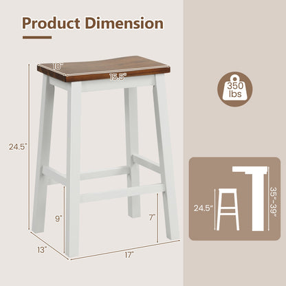 Tabourets de bar ergonomiques en bois massif — Lot de 4