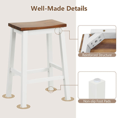 Tabourets de bar ergonomiques en bois massif — Lot de 4