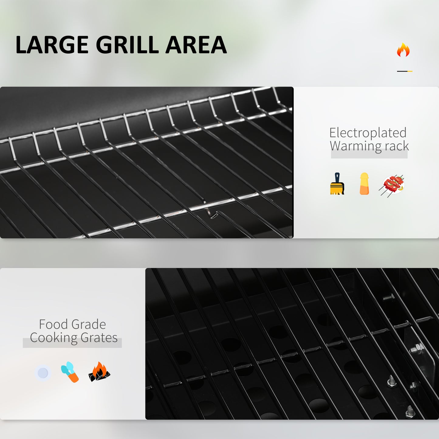 BBQ charbon portable acier inoxydable avec roues et tablette