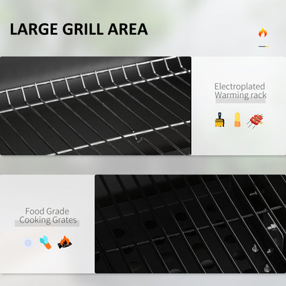 BBQ charbon portable acier inoxydable avec roues et tablette