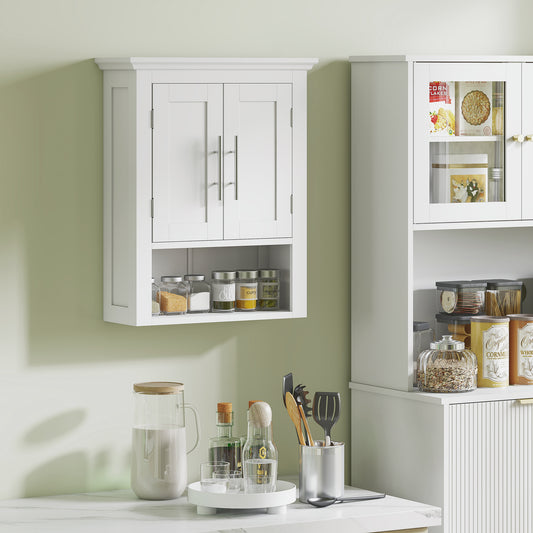 Armoire murale salle bain avec tablettes ajustables